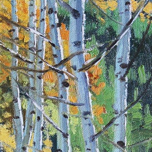 Autumn Aspens, scene in Colorado, original oil painting
