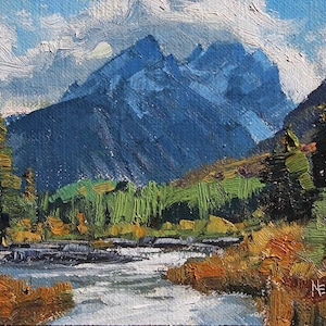 Teton Peak, Grand Teton National Park, original oil painting.