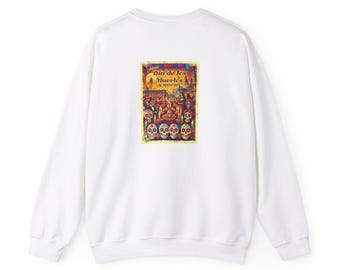Sudadera Dia de los Muertos: Cartel de viaje vintage de la Ciudad de México, cuello redondo unisex