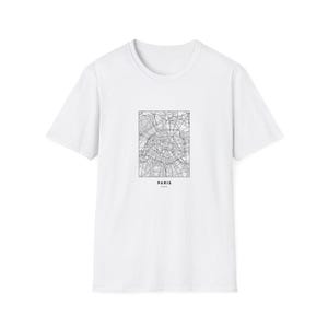 Paris, Frankreich Minimalistische Karte Unisex Vintage Reise Poster T-Shirt