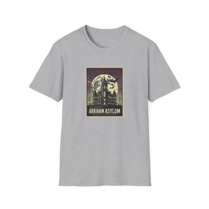 Arkham Asylum Batman/Joker Unisex Vintage Travel Poster T-Shirt
