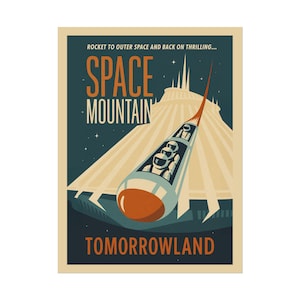 Space Mountain Disneyland Travel Poster: Wall Art - Decor - Vintage Style Rolled Print