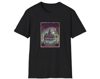 Camiseta con póster de viaje vintage de "Haunted Mansion 999 Happy Haunts"