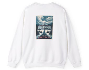 Sudadera REDRUM Stanley Hotel: Póster retro de viaje de Halloween espeluznante