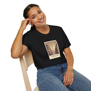 Camiseta unisex con póster de viaje vintage de París, Francia
