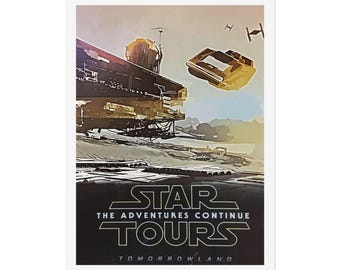 Póster de viaje de Star Wars de Disneyland: Arte mural, decoración, impresión enrollada estilo vintage