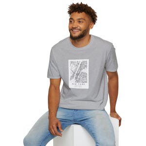 Manhattan, New York City Simplistisch Minimalistische Kaart Unisex vintage T-shirt reisposter