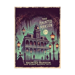Haunted Mansion Halloween Poster: Vintage Reise Kunstdruck