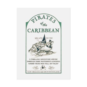 Pirates of the Caribbean Disneyland Poster: Wall Art - Decor - Vintage Style Rolled Print