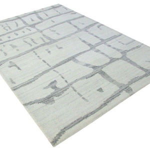 Nepal Carpet Hand-knotted Beige Grey 100% Wool Oriental Carpet 164 x 230 cm N66