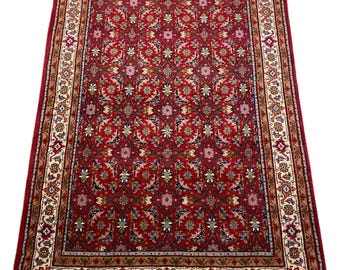 Red Carpet Wool Hand-knotted Oriental Carpet 100% Virgin Wool 155 x 245 cm D16