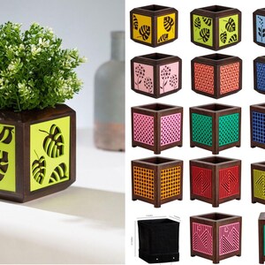 Teakholz Blumenkübel Pflanzkasten Blumentopf Holz Blumentrog Pflanztopf Übertopf