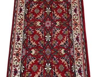 Red Carpet Wool Doormats Hand-knotted 100% Virgin Wool 70 x 140 cm D16