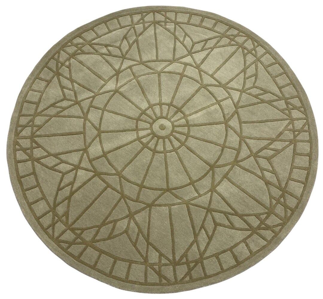 Round Grey Rug Wool Round Rug 100% Wool Grey Hand-tufted 200 X 200 CM Oriental Rug Modern ...