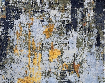 Hand knotted carpet unique design Nepal bamboo silk wool 250 x 300 cm