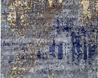 Hand knotted carpet unique design Nepal bamboo silk wool 250 x 300 cm