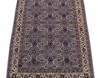 Blue Carpet Wool Hand-knotted Oriental Carpet 100% Virgin Wool 120 x 180 cm D10