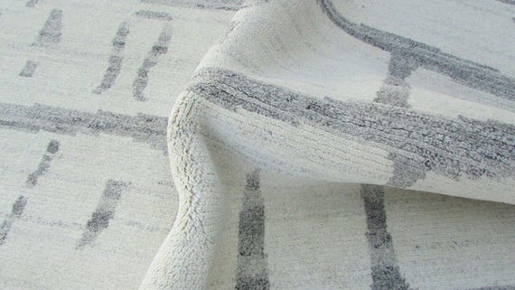 Nr 532 Tapis ORIGINAL Népal en laine de tapis noué à la main sur un