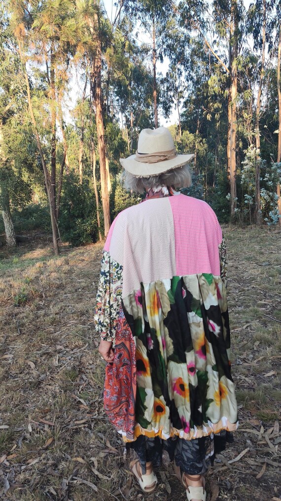 duster dress design Floral Duster/Dress with Exposed Ruffle Tier