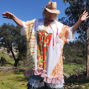 TIBALDINHO! Robe Boho Artisanale Coton Francais Taille Unique Romantique Shabby Chic Festival Durable PeaceofMarlene