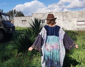 Maghana! Handmade Oversized Boho Patchwork Dress,
