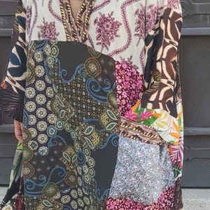 CUMEADA Bohemien Gerecyclede Handgemaakte Tuniek Maxi-Jurk.