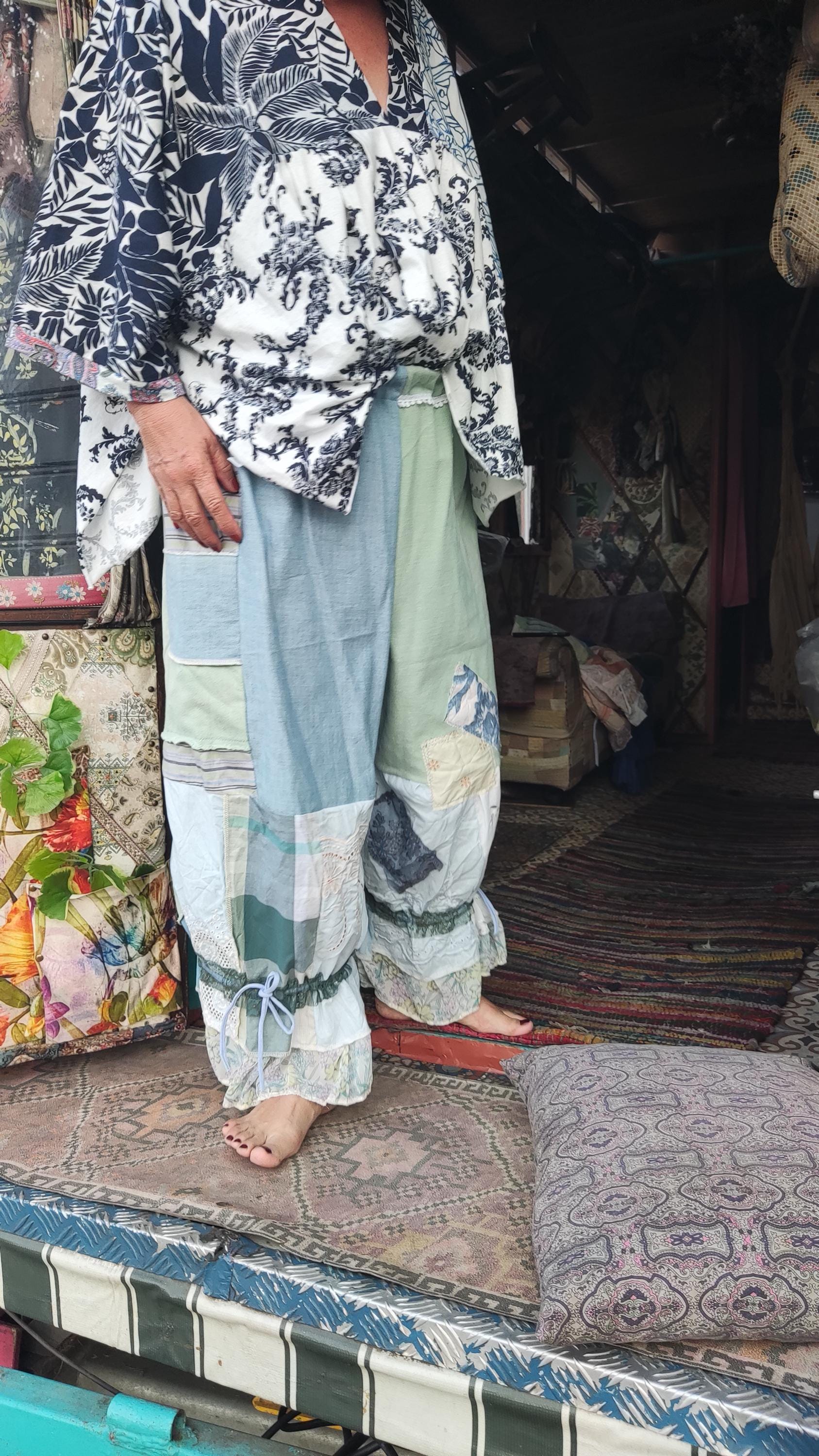 Pantalon Magnolia Pearl à Chevrons Bleu Et Blanc - Taille Unique - Occasion Parfait état