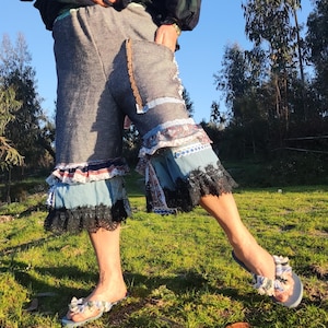 Bloomers Shabby Chic Baggy SÃO COSMÉ - Pantaloni Upcycled Patchwork Poor Girls OOAK by Marlene
