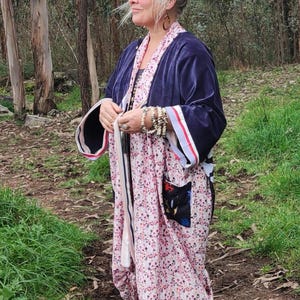 Mira Abito Boemo Lungo Fatto a Mano - Velluto Blu Reale