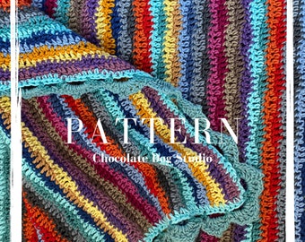 Beginner crochet baby afghan PDF pattern, Easy Cotton Waves Baby Blanket Pattern,