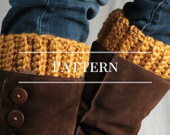 Crochet Pattern, easy boot cuff pattern,