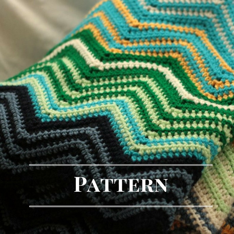 Modern ripple blanket pattern Chevron afghan pattern