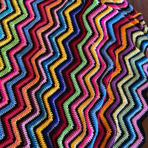 Crochet ripple blanket pattern Basic chevron afghan scrap blanket pattern image 3