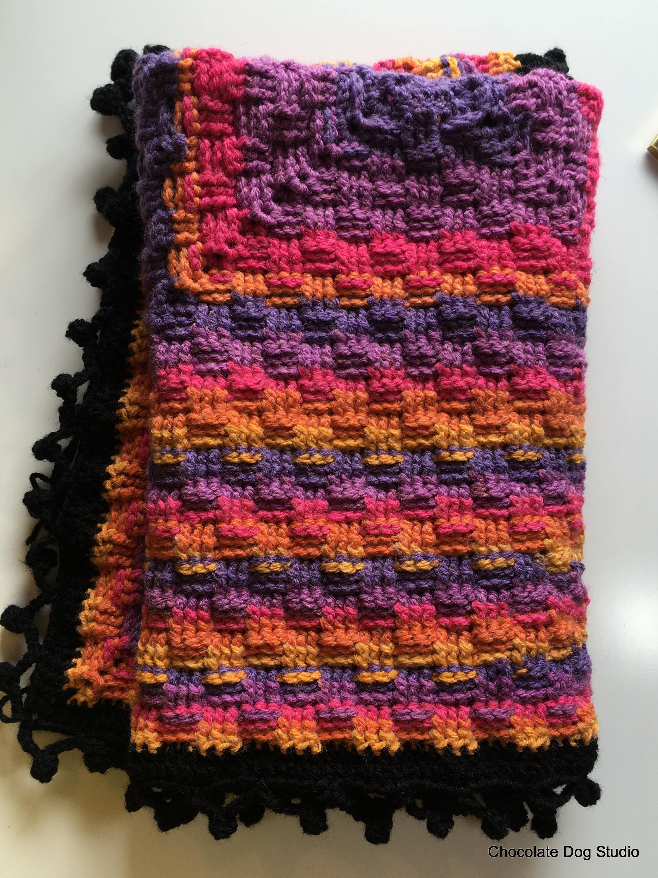 Basketweave Crochet Blanket pattern an easy basket weave Etsy