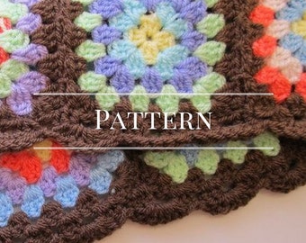 Crochet scarf pattern, Granny Square scarf pattern