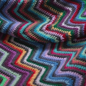 Crochet ripple blanket pattern Basic chevron afghan scrap blanket pattern image 10