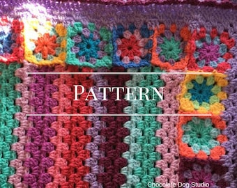 Crochet Pattern, Granny Stripe Baby Blanket pattern, Noelle's Blanket,