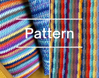 Easy Cotton Waves Baby Blanket Pattern and Striped pillow two patterns,  Beginner crochet baby afghan PDF pattern, striped pillow pattern,