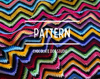 chevron crochet afghan pattern, Crochet ripple blanket pattern easy crochet pattern,