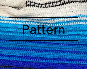 serape stripe afghan pattern, crochet blanket pattern, PDF download white serape stripe blanket