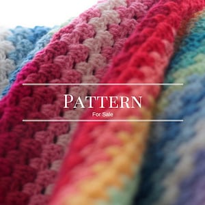 Easy rainbow crochet Blanket pattern, the Rainbow Granny Stripe an easy crochet blanket pattern image 1