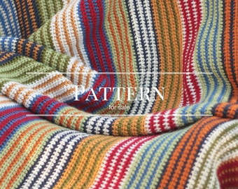 INSTANT DOWNLOAD Crochet Blanket pdf pattern; Yikes Stripes, An Easy striped crochet afghan