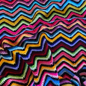 Crochet ripple blanket pattern Basic chevron afghan scrap blanket pattern image 8