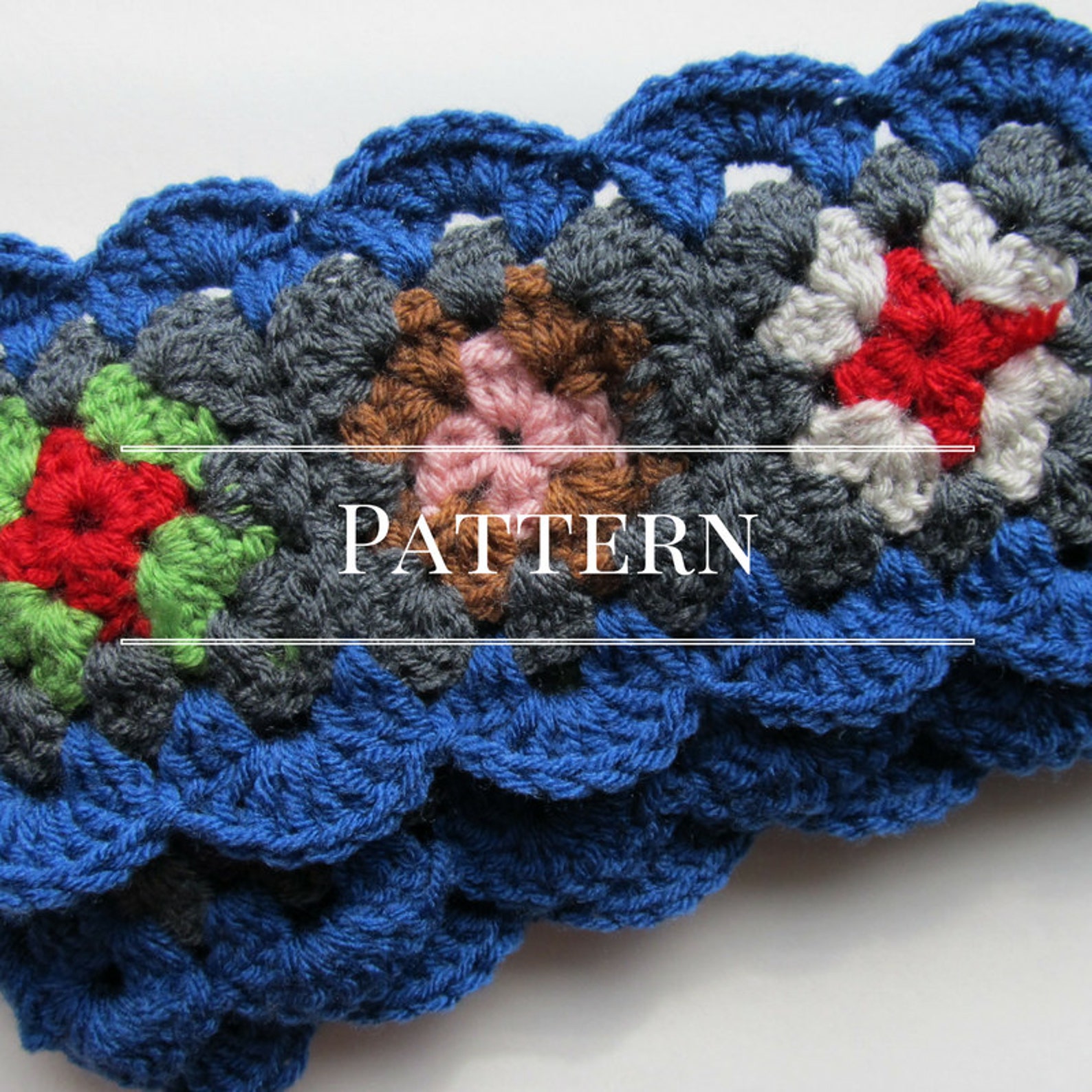 Crochet Scarf Pattern Granny Square Scarf Pattern Etsy