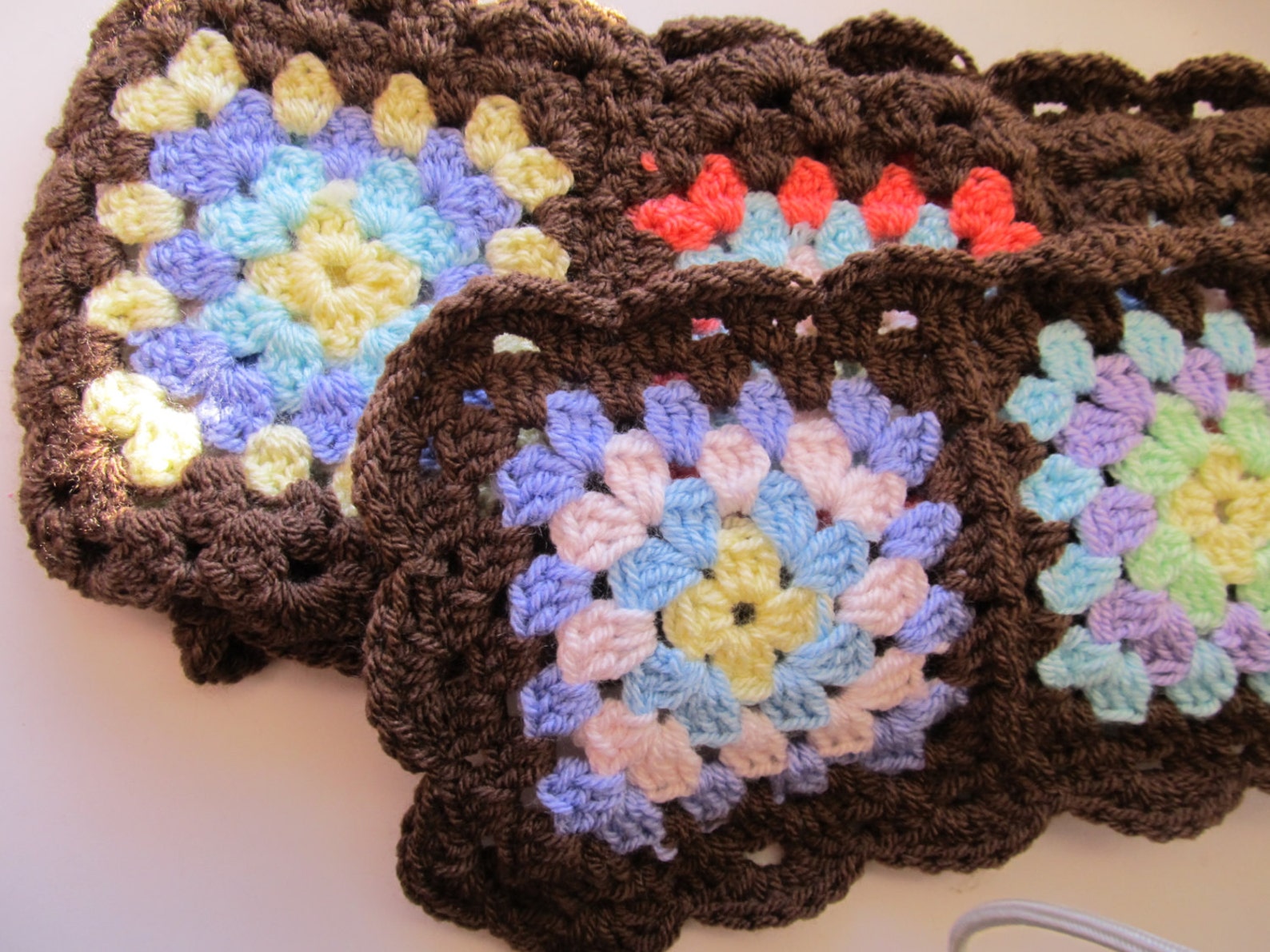 Crochet Scarf Pattern Granny Square Scarf Pattern Etsy