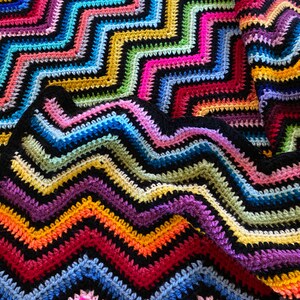 Crochet ripple blanket pattern Basic chevron afghan scrap blanket pattern image 5