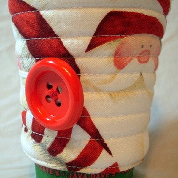 cup sleeve coffee cup sleeve, coffee cup cozy reuseable eco friendly fabric: Santa