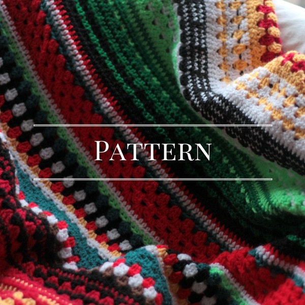 serape stripe afghan pattern, crochet blanket pattern