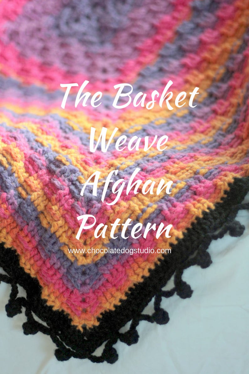 Basketweave Crochet Blanket Pattern an Easy Basket Weave Etsy