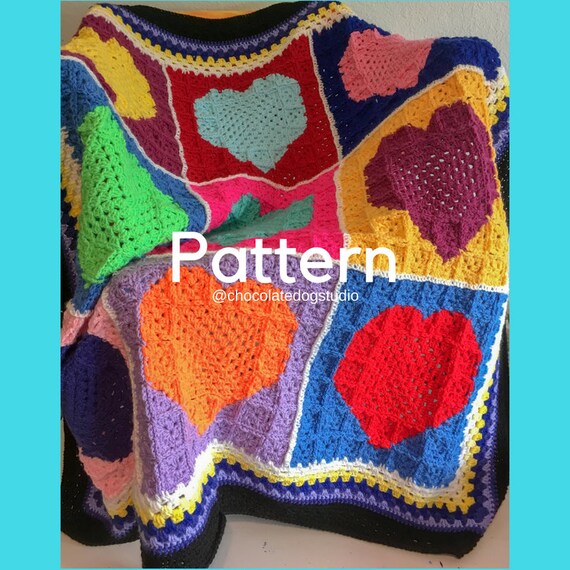 Crochet Blanket Pattern the Patchwork Heart Afghan Pattern